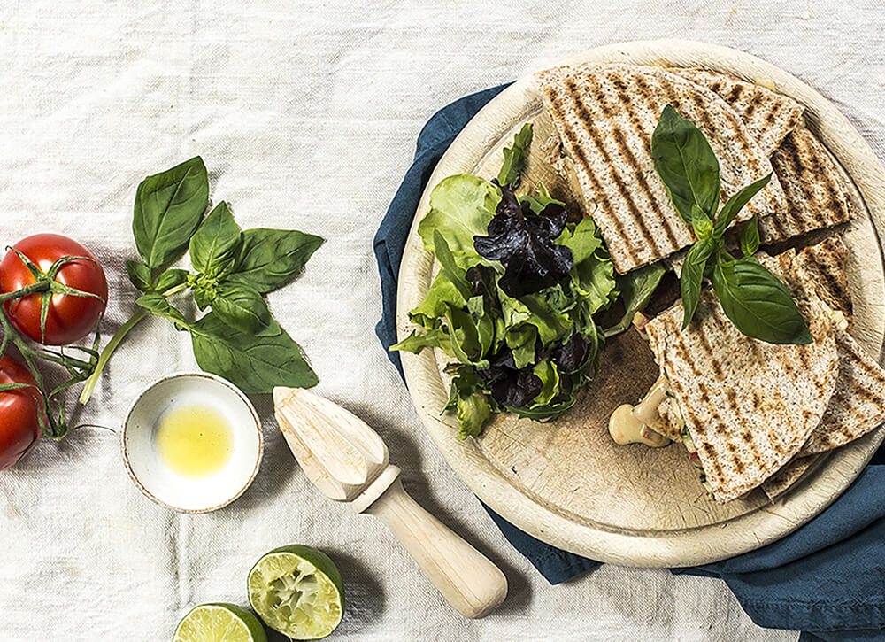 Camembert Quesadilla with Tomato & Apple filling Light Bite Recipes