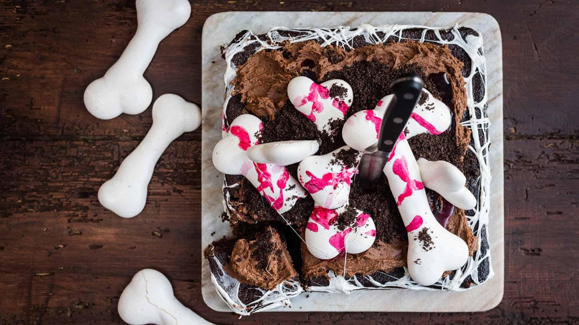 Halloween Cake with Meringue Bones | Dessert Recipes | ao.com
