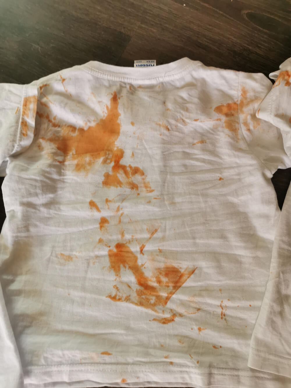 Removing Orange Residue from Clothing